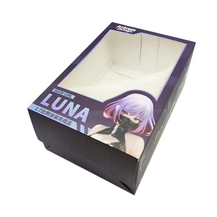 Free Custom Logo Vendor Anime Figure Paper Box Packaging Garage Kit Paper Box With Pvc Window