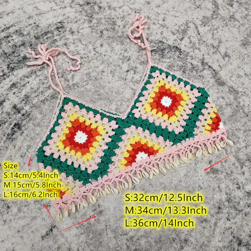 Вязаное бикини ручной работы пляжная мини юбка ракушка Купальная комплект