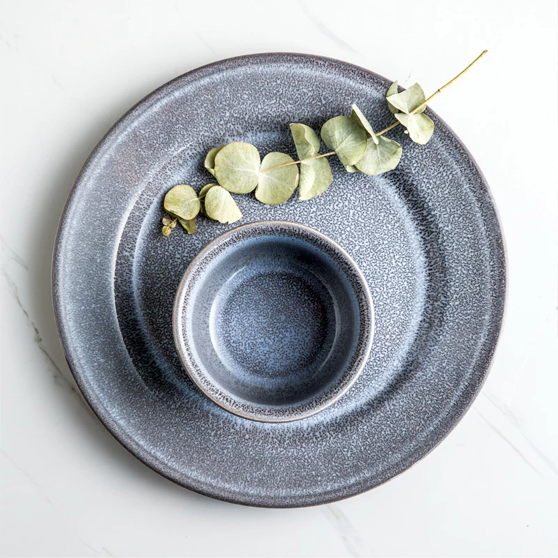 Custom Restaurant Dishes Dinner Plate Porcelain Plate Bowl Dinner Set Modern Luxury Ceramic Dining Plate Set