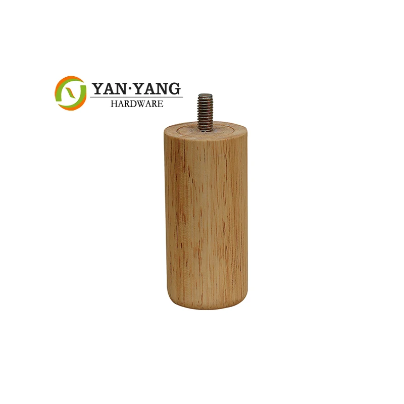 Chinese factory durable quality cylindrical solid turned wood sofa leg