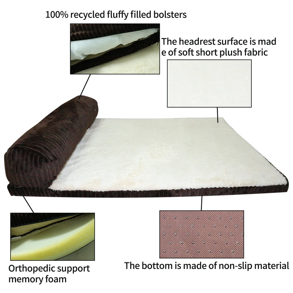 Belt Crown Certified Foam Pet Beds for Small Medium and Large Dogs and Cats Faux Fur Velvet washable Sofa Dog Bed wholesales