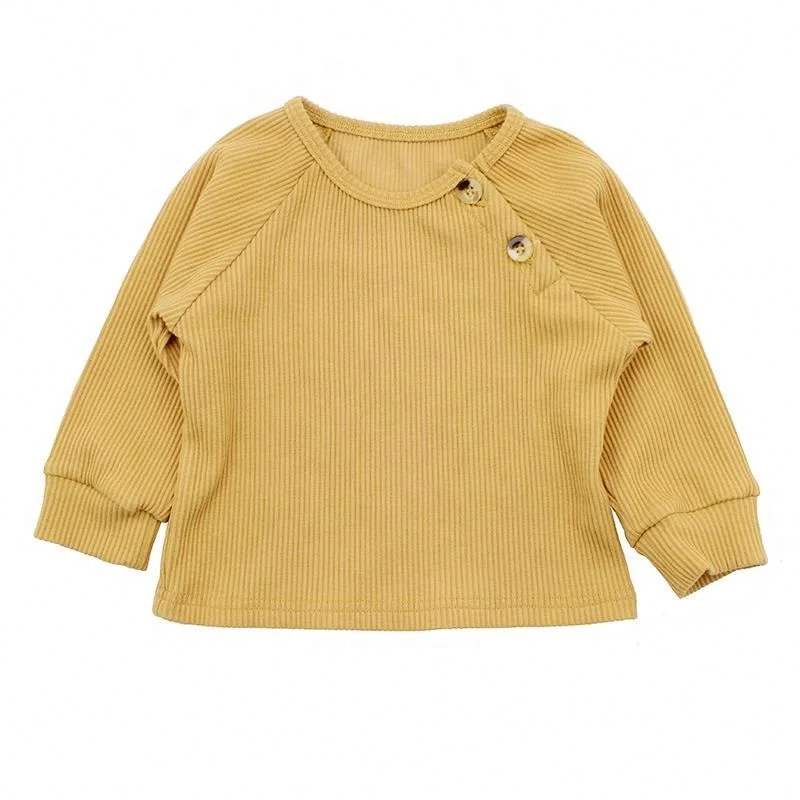 
Minimalism baby girl shirts ribbed cotton baby clothes size 0-6t 