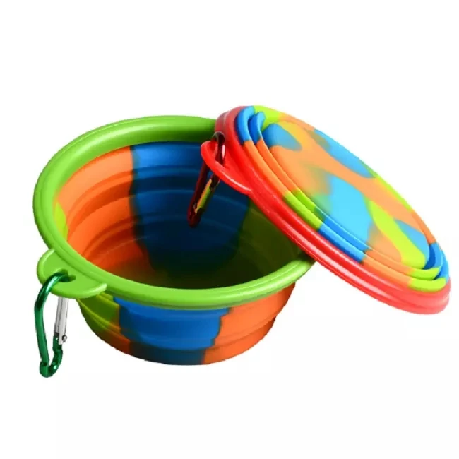 OEM/ODM Pet Food Dog Bowls Portable Silicone Collapsible Dog Bowl Wholesale No Spill Foldable Plastic Raised Insulated Travel
