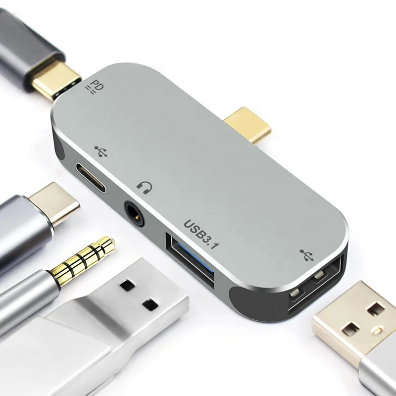 Xput алюминиевый Мульти ноутбук док-станция USB концентратор с PD кабель для зарядки и передачи данных 5 в 1 взаимный обмен данными между компьютером периферийными устройствами USB-C Type-C