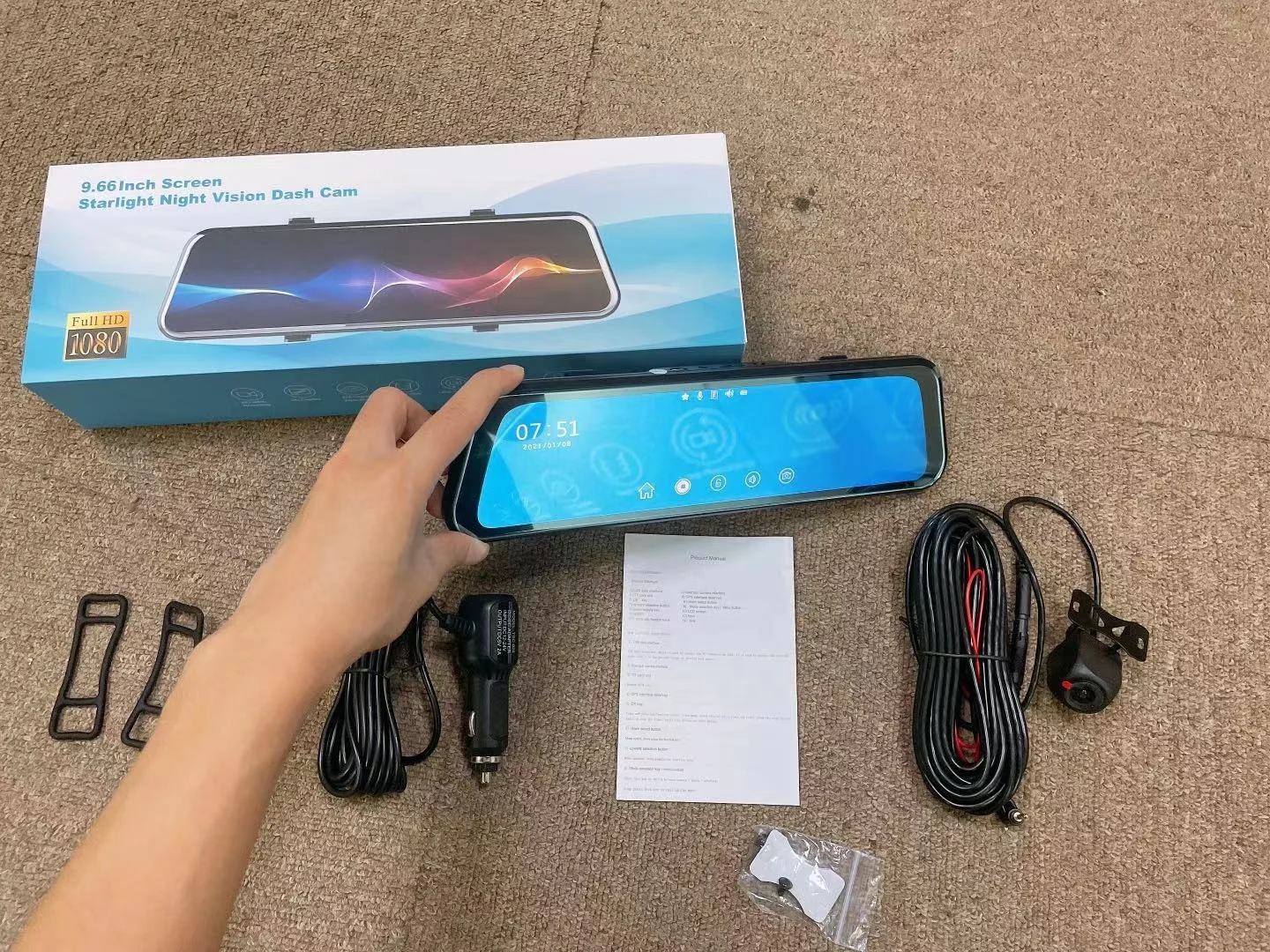 GT800 Full HD 1080P dash camera Car DVR mirror G-sensor motion detection rear mirror dash camera