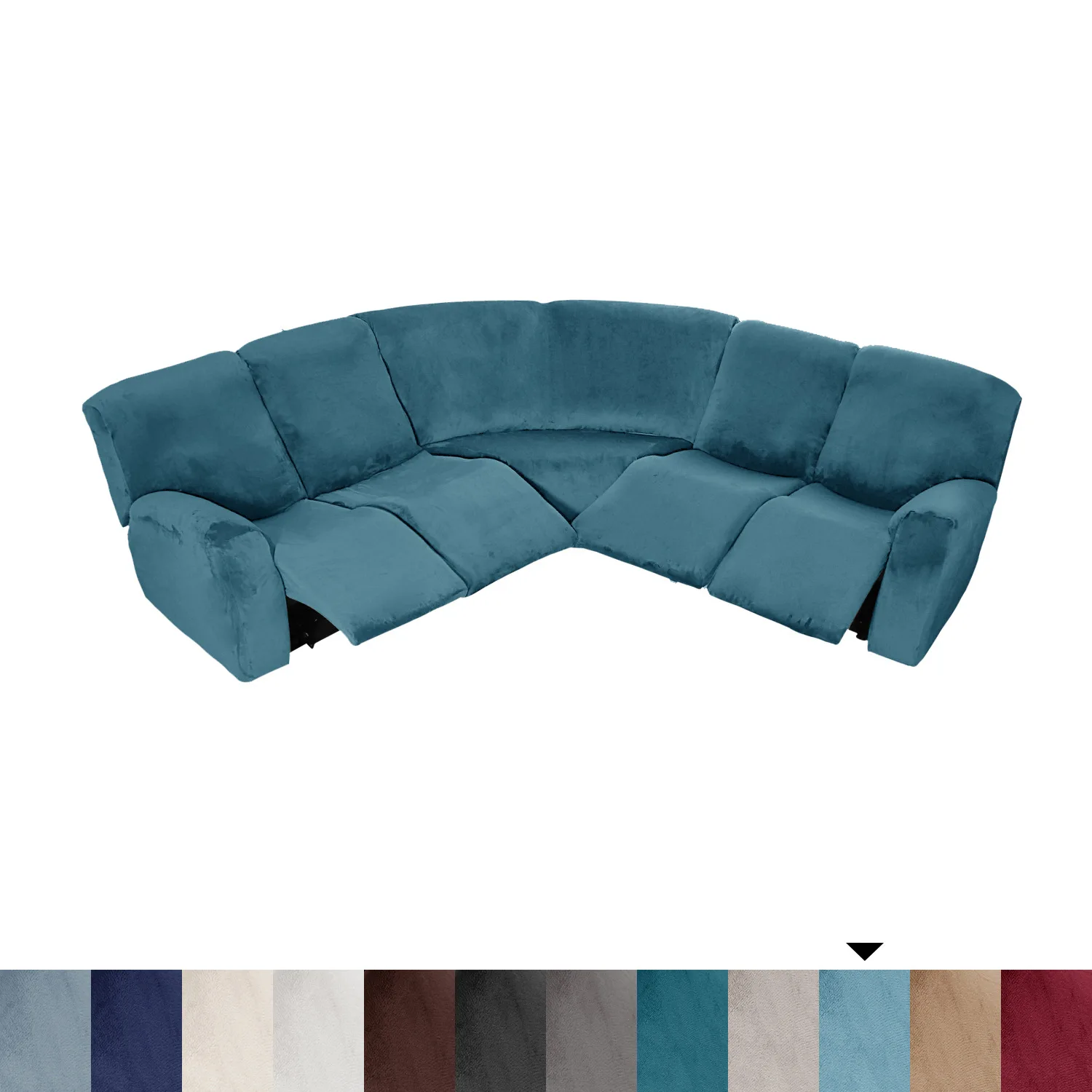 Free Sample Plain Dyed Pure Color 5 Seater 7 Seats L Shape Sofa Cover Set Elastic Stretch Fabric 3 Seater Sofa Cover