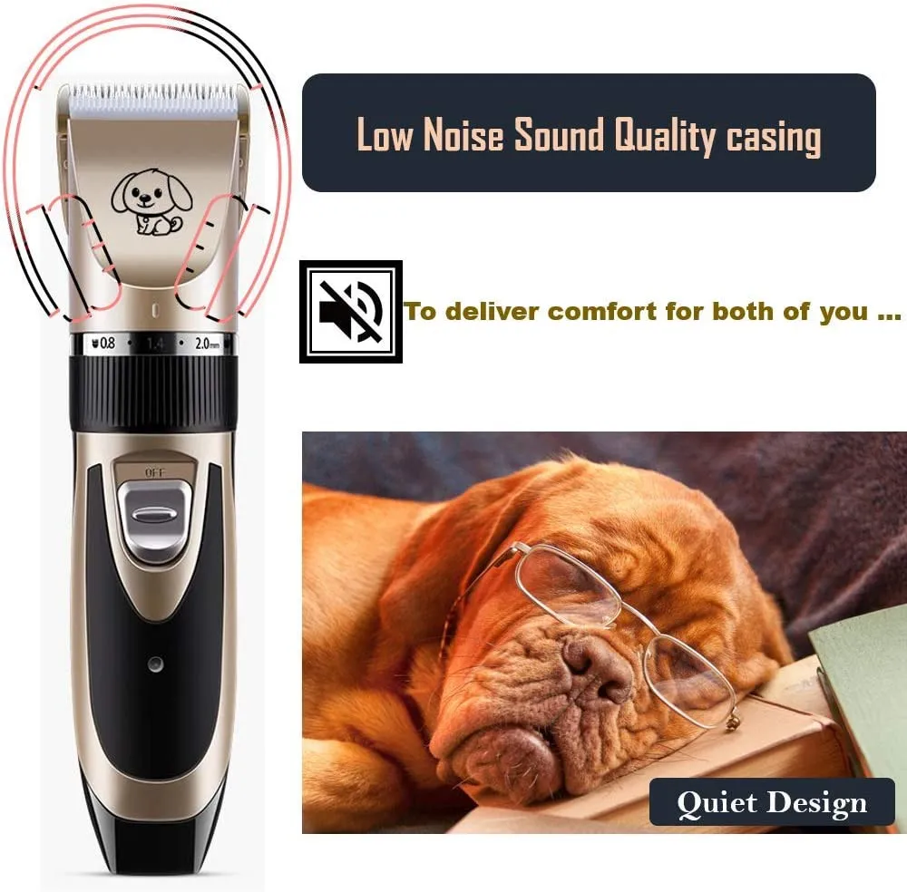 Noise-Free Design Pet Hair Clipper Rechargeable Dog Trimmer Animal Grooming Cat Cutter Machine Shaver Electric Scissor Remover