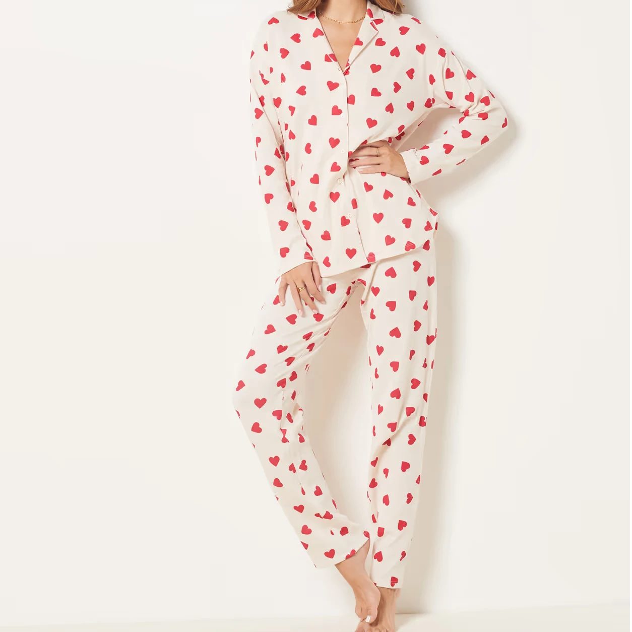 Custom logo wholesale pajamas 2 piece 100% cotton soft women pajamas set