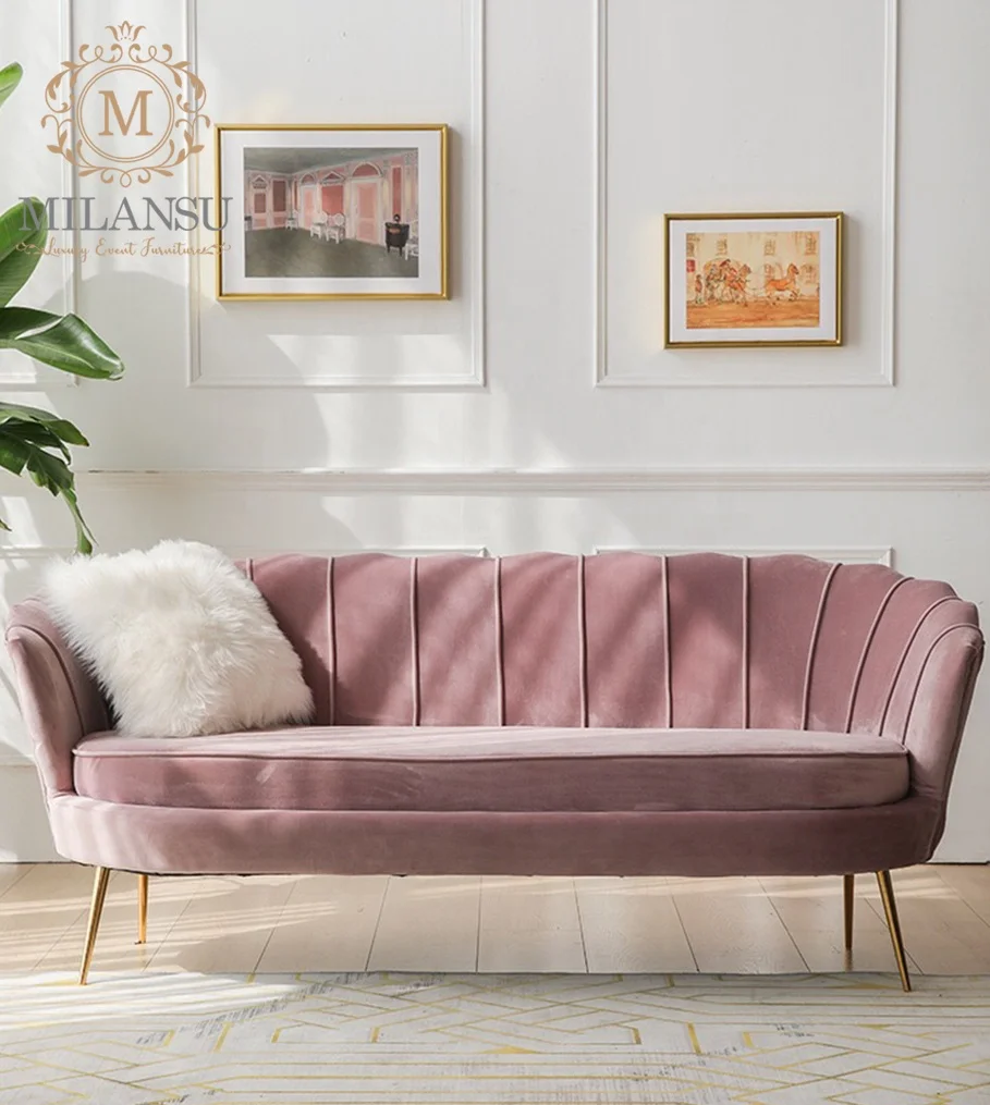 Свадебные принадлежности, Скандинавский современный дизайн, королевские золотые ножки, белый свадебный стул, Свадебный бархатный диван, набор мебели для невесты, мероприятия