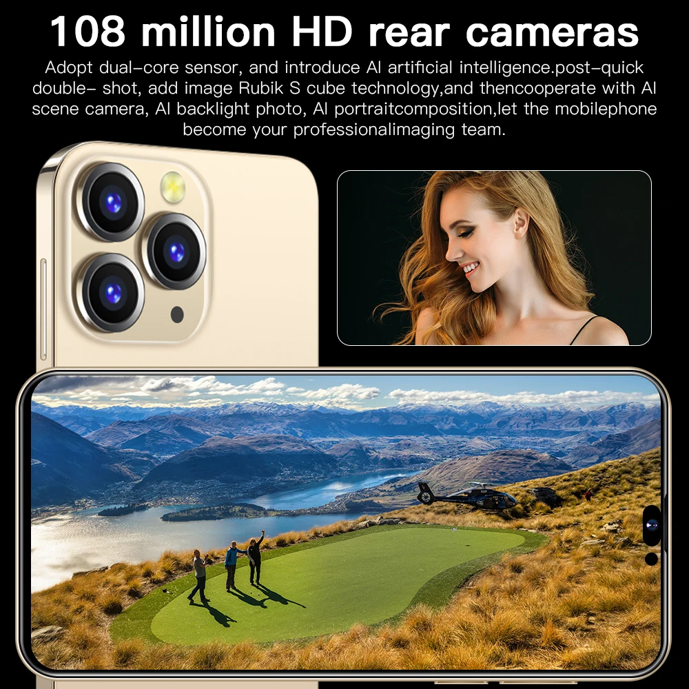 HOT SELLING Phone i 14 Pro Max 16gb+1tb 6.7 inch Android 12 Phones Wholesale Cheap Unlocked Gaming Cell Phone