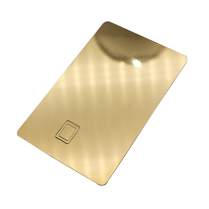 Free Sample 0.8MM 4442 Chip Slot Glossy 24K Gold Mirror Card With Hico magnetic Stripe and Signature Bar