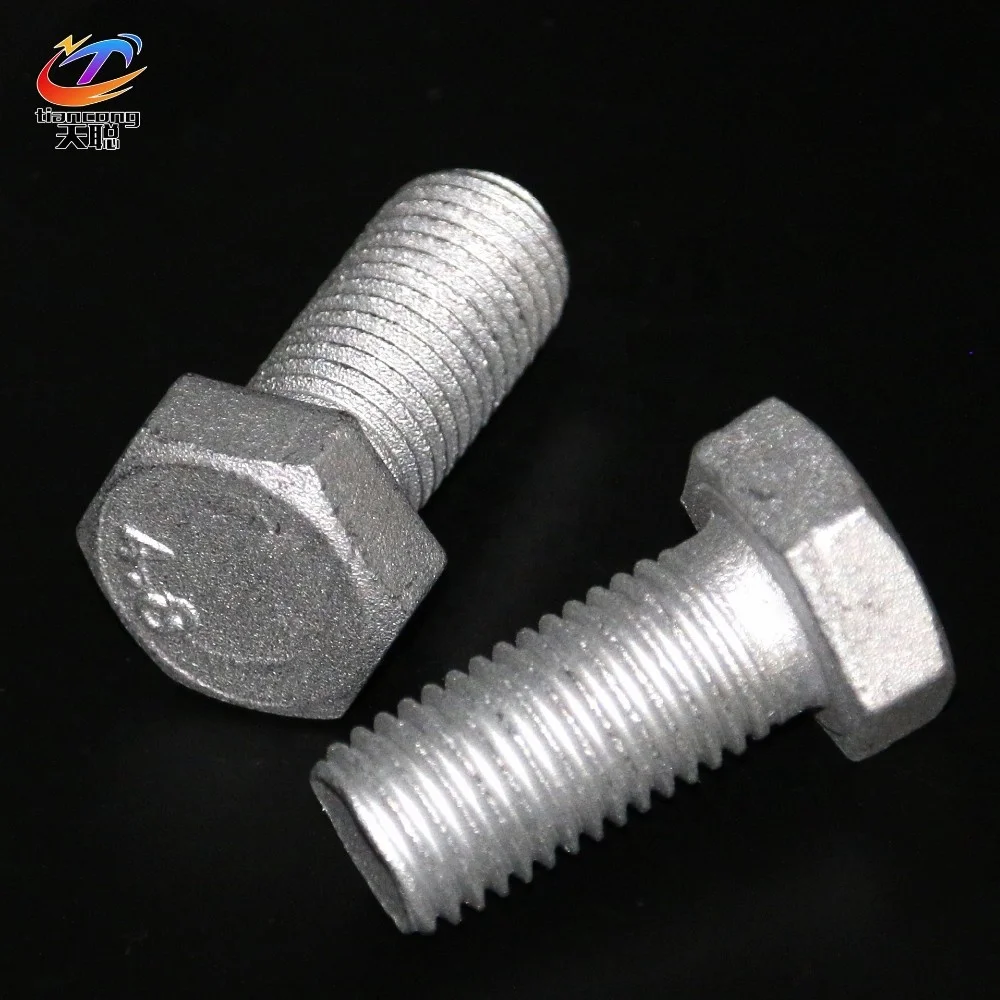 ASME/ANSI 307A стальной простой оцинкованный HDG черный класс 2/5/8 шестигранные болты 3/8 1/2 3/4 5/8 1-3/4nch