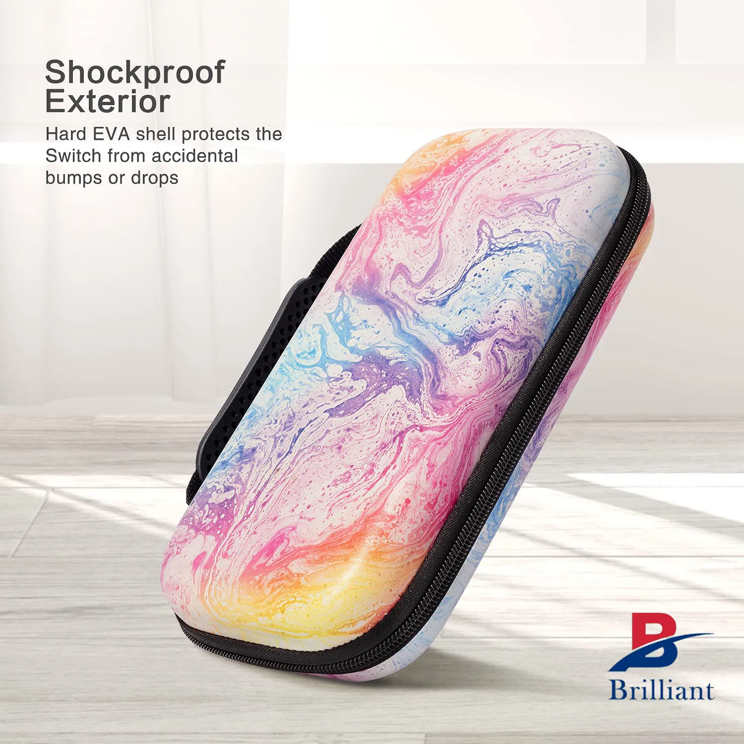 Brilliant Custom Hard Eva Shell Cover for Switch Console Games & Joy-Con Carry Case for Nintendo Switch With 16 Game Card Slots