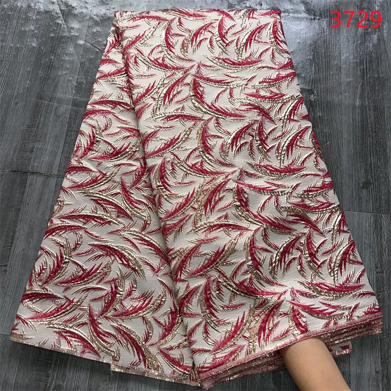 3729 Latest African Jacquard Brocade Lace Fabric High Quality 5 Yard Popular Nigerian Lace Fabric Elegant Dress for Women Sewing