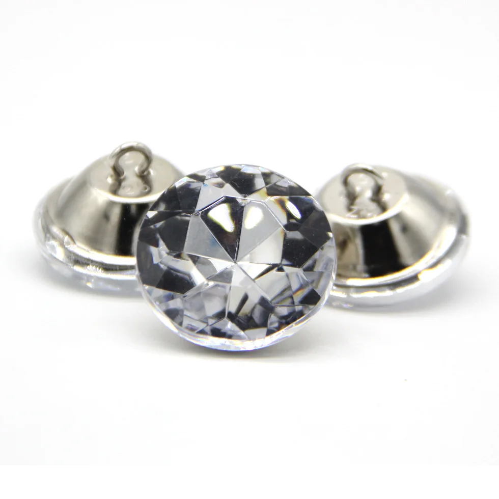 Hot Sale Crystal Embellishments Round Rhinestone Diamond Acrylic Upholstery Buttons For Sofa