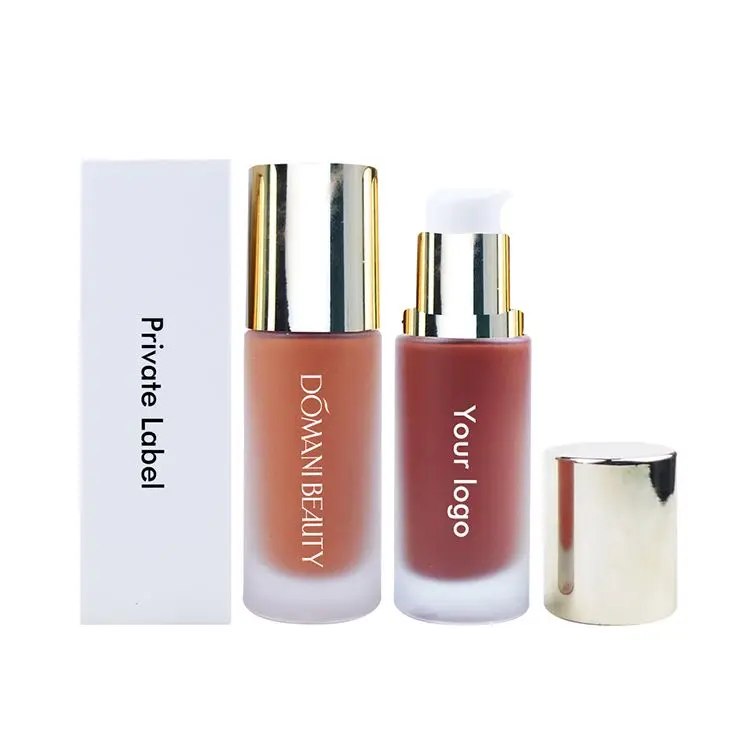 Cruelty Free Foundation for Dark Skin Custom Logo Your Own Brand Makeup Facial Full Coverage Waterproof Liquid Foundation Matte