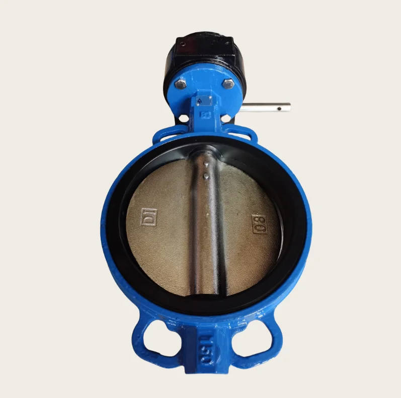 DN200 Ductile Iron Ggg50 Wafer Type Butterfly Valve With Worm Gear Operator Connection to Pn10/Pn16/Cl125/Cl150/JIS 10K