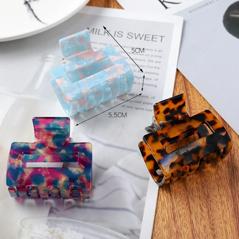 Custom Extra Large Jumbo Matte Marble Resin Tortoiseshell Cellulose Acetate Big Hair Claw Clips for Thick Hair