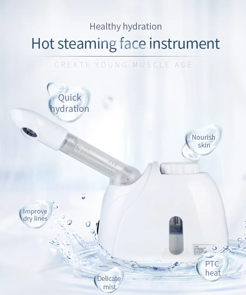 Beauty Facial Steamer with Magnifying Magnifier Lamp Plastic Electric Luxury Professional 2 in 1 CE Nano Face Electrical