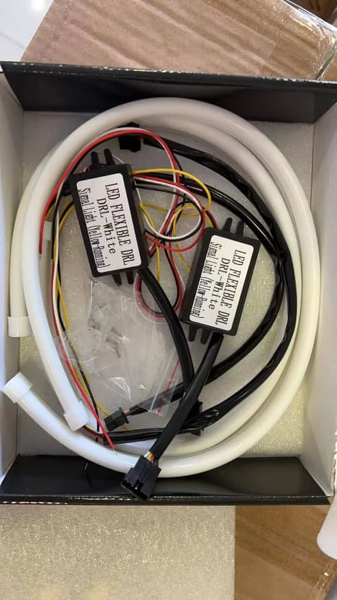 Flexible Silicone 60 cm  White Yellow Color  Car Signal light Car LED Strip Daytime Running Light  DRL