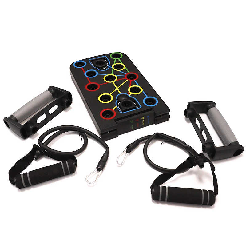 Amyup multifunctional portable fitness home training foldable push-up stand with tension band set