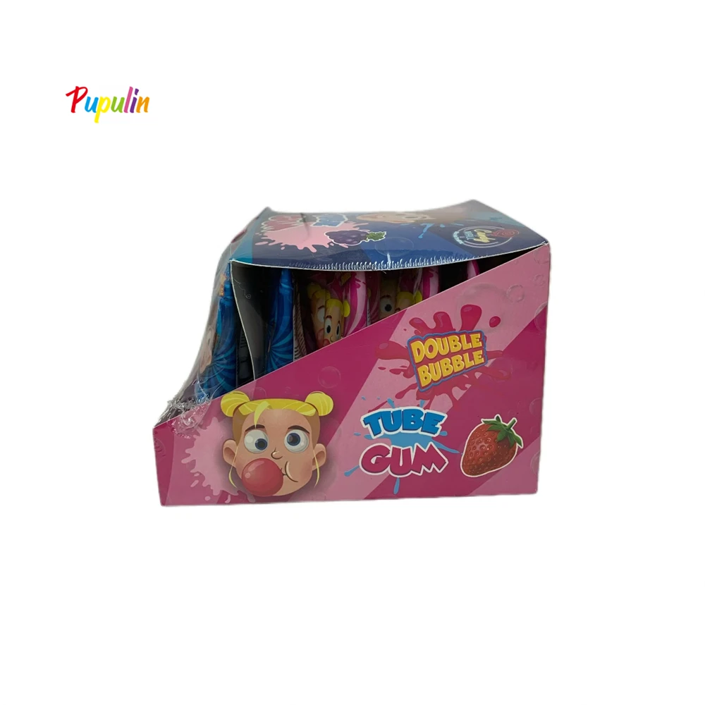 Wholesale Customization Strawberry Grape Double Bubble with Interesting Toothpaste Shape Liquid Bubble Gum for Fruity Flavor