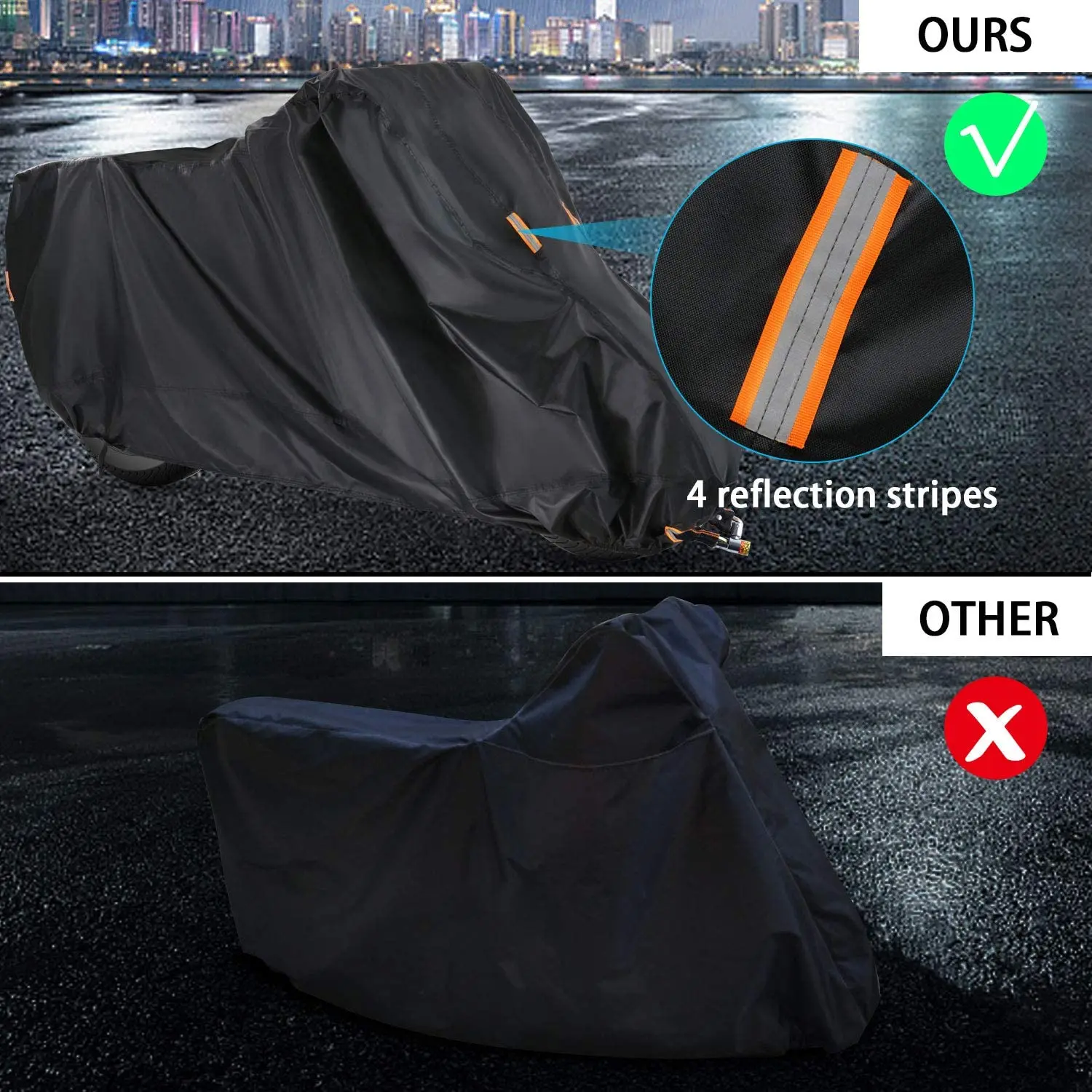 Классический черный Водонепроницаемый/Устойчивый К УФ/ветру/Устойчивый к разрыву чехол для мотоцикла