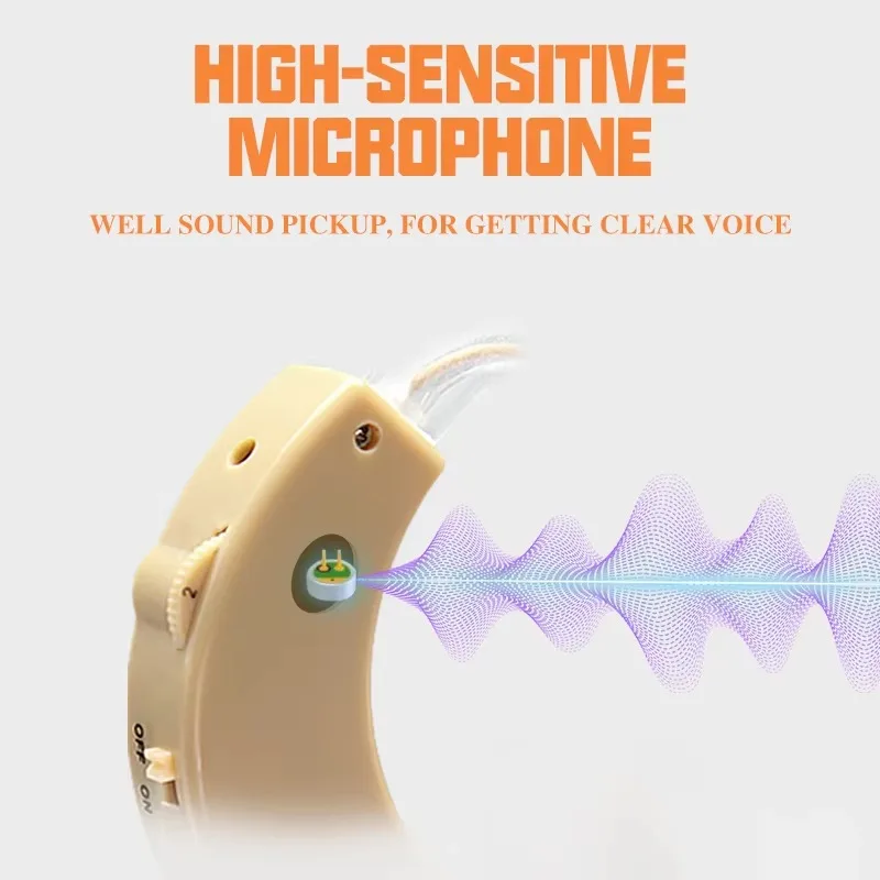 Update Behind The Ear Air Hearing Aids Rechargeable Hearing Aid  For Mild to Moderate Hearing Loss