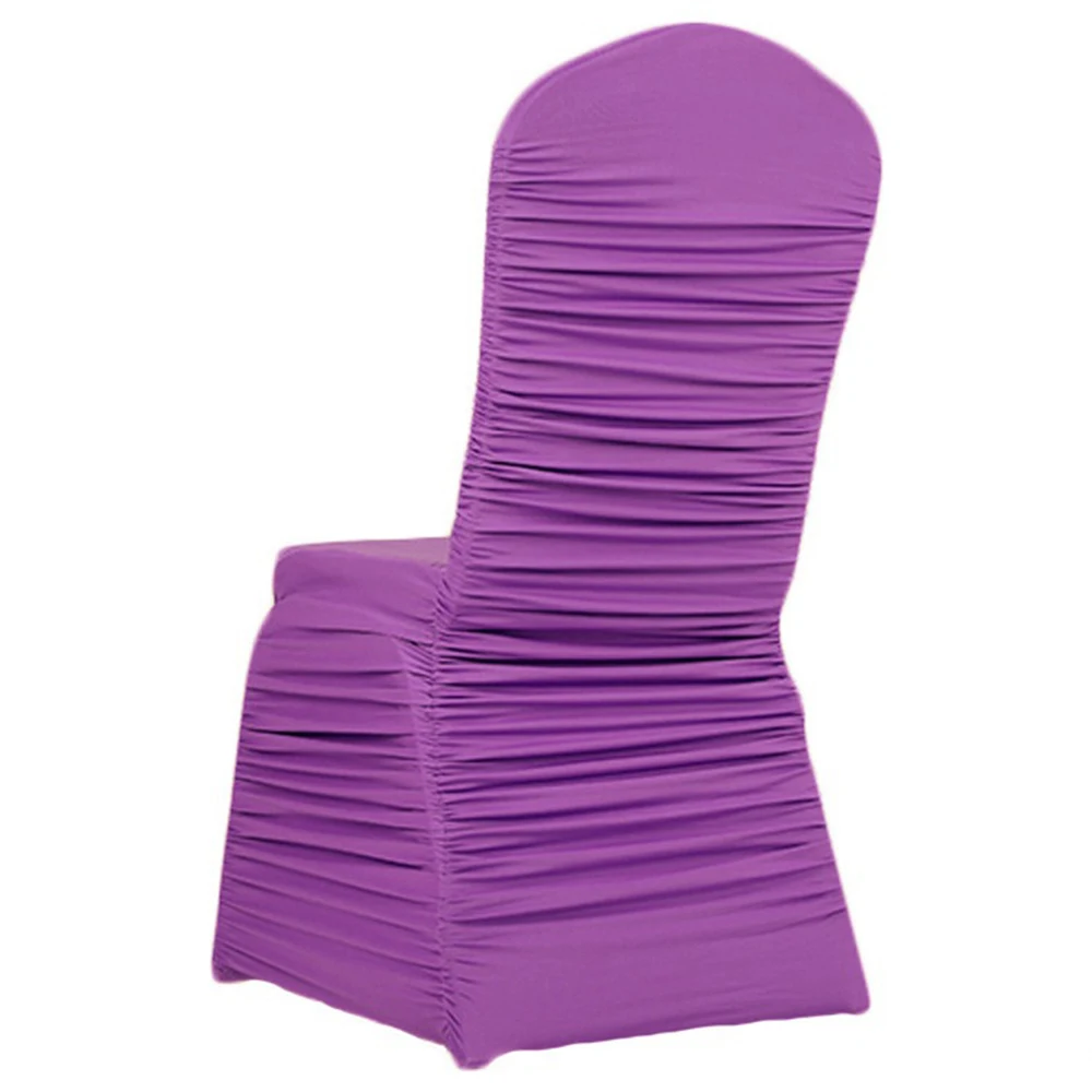 Wholesale Wedding Pleated Seat Chair Cover Pleated  Multiple color styles Cheap Wedding Banquet Chair Cover