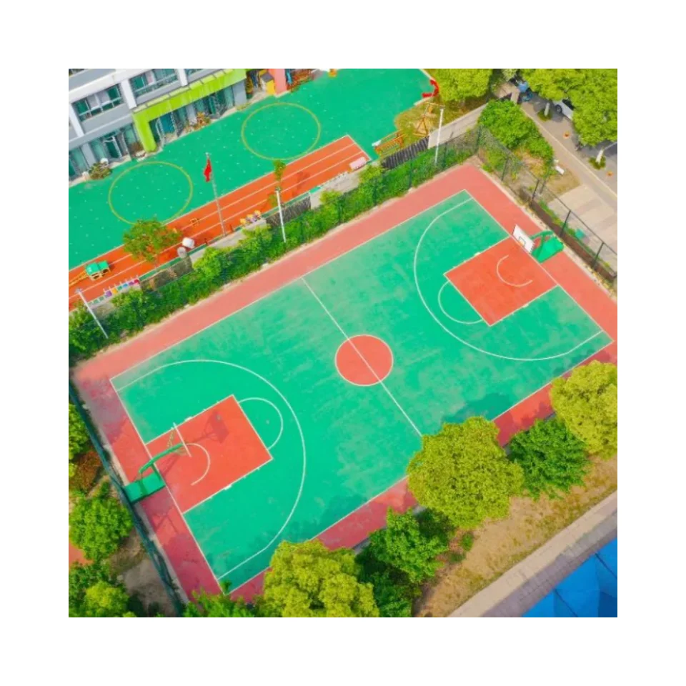 Resilient Outdoor Adjustable Basketball Flooring synthetic basketball court rubber flat floor with high elasticity