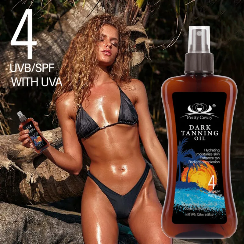 Pretty Cowry Private Label Натуральный Темный самозагар лосьон солнцезащитное масло для загара