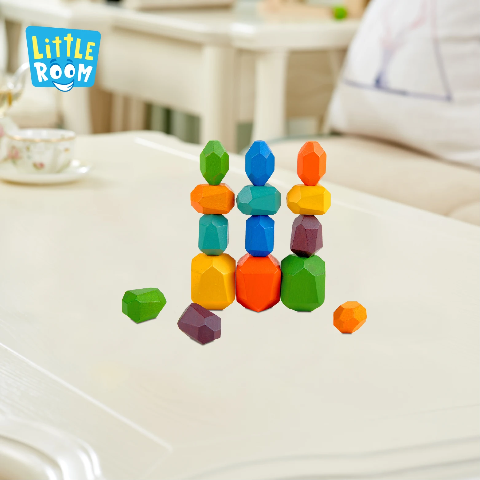 
Educational juguetes Children Gift Rainbow Stone Set Creative Montessori Wooden Balancing Building Blocks Stacking Toys For Kids 