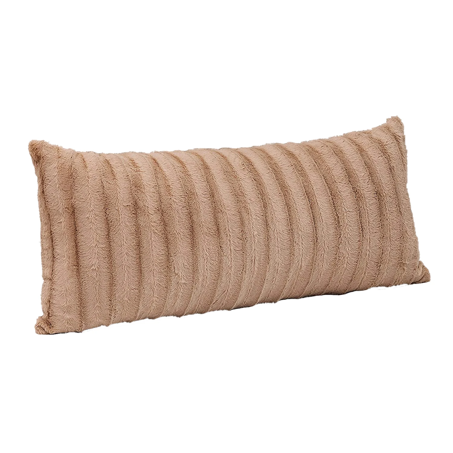 Competitive Price Stripe Textured Faux Rabbit Fur Body Pillows Home Pregnancy Pillow