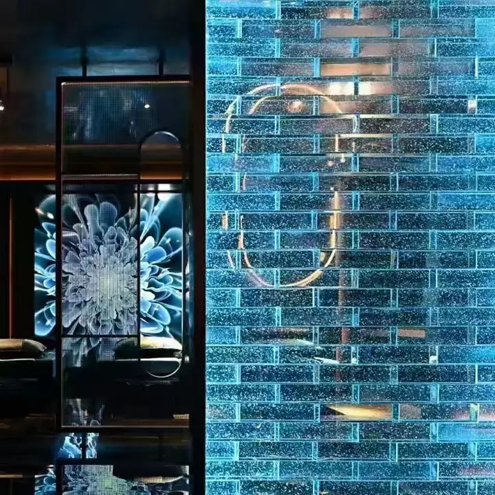 With Factory Price Multi Color Hot Melt Building Partition Wall Glass Brick Block For Crafting Building