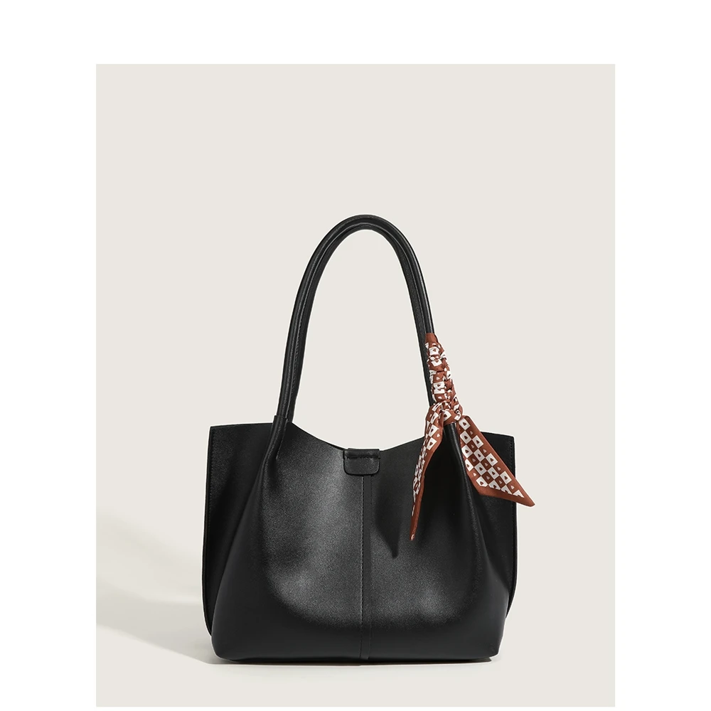 QY1117 2024 Custom pu ladies handbag set large capacity leather tote bag for women with scarf