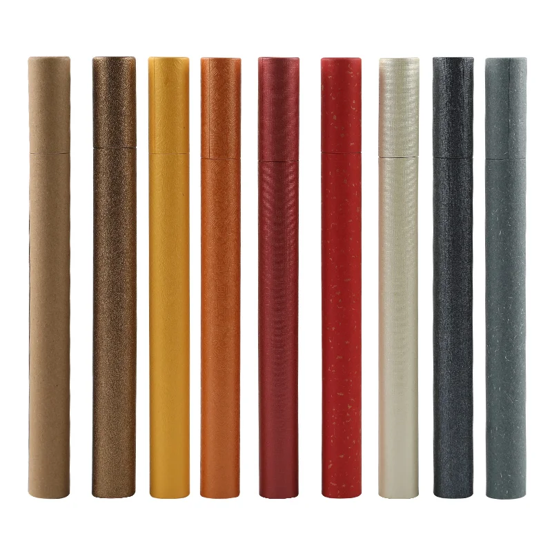 Customized Printing Cylinder Pen Recyclable Long Kraft Paper Can Tube Packaging Eco Friendly Cardboard Tube Packaging