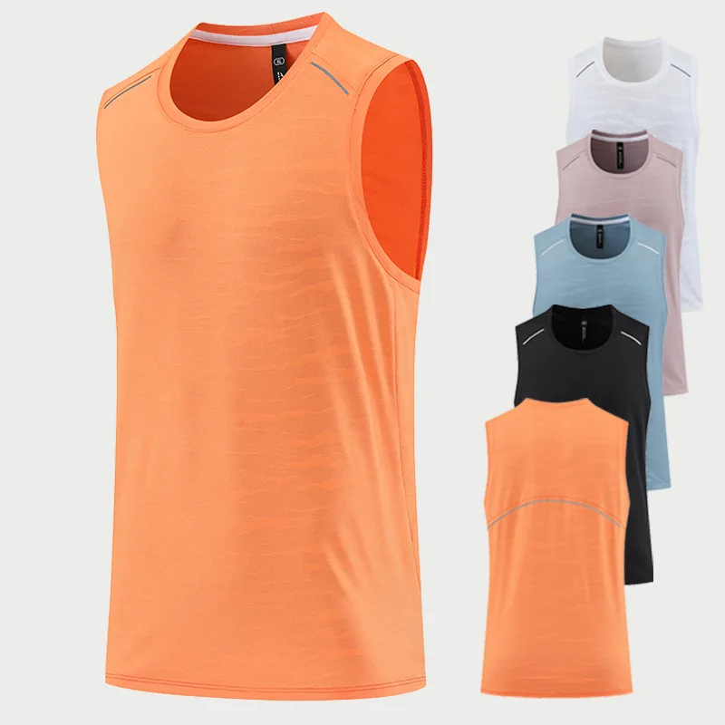 Custom Logo Men Running Sleeveless Singlet Underwear Veste Sport Homme Men Polyester Tank Top Gym Clothing Men