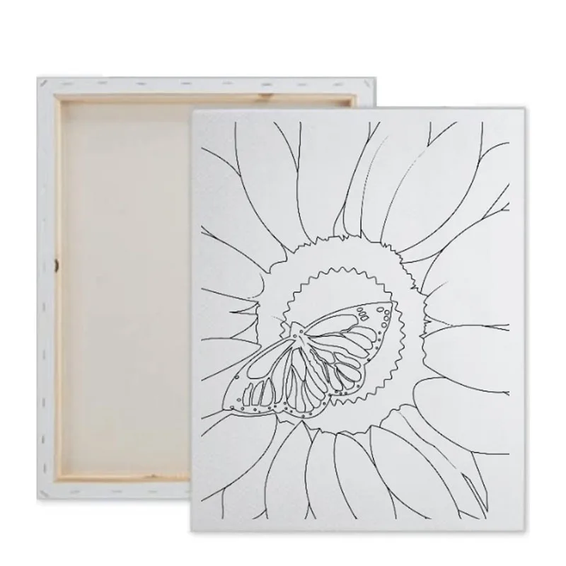 Bview Art 8x10 Inch Pre Drawn Stretched Canvas for Teen Kids and Adult Sip and Paint