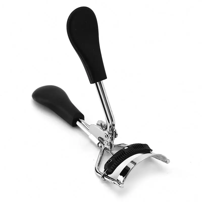 Professional mini eyelash curler beauty eyelash curler black with silicone handle