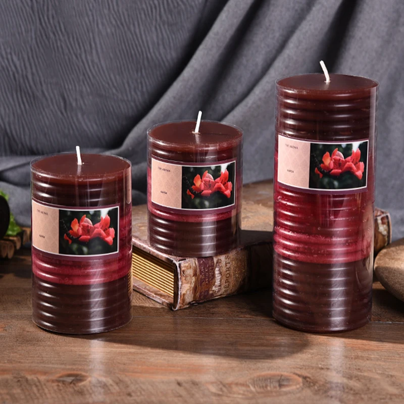 Wholesale high quality Christmas Home Decor 100% soy Wax Scented Pillar Candle