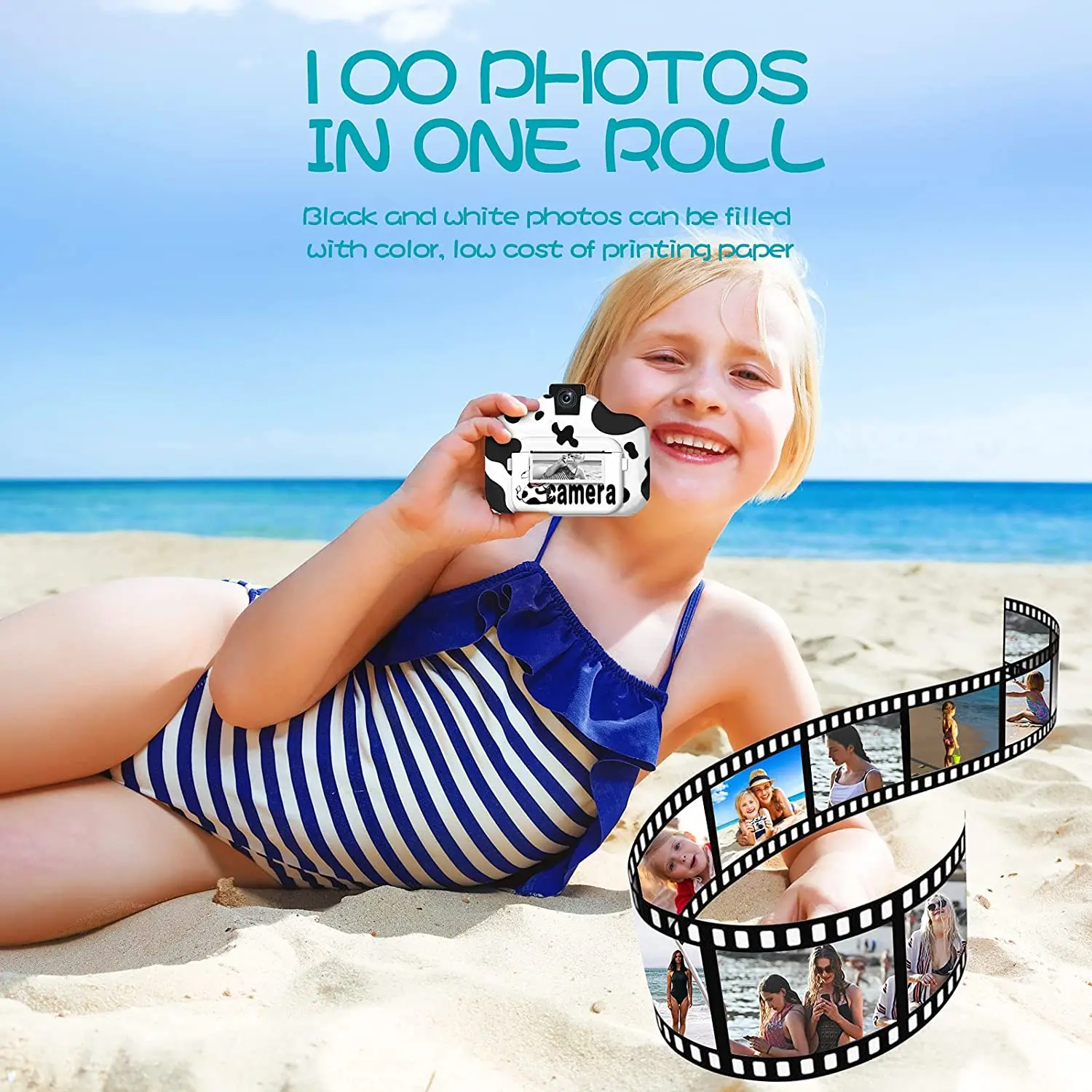 Retail and wholesale  Instant Print Camera  8MP WIFI 3-in-1  2.4 Inch Screen Rechargeable Portable Kids Mini Video Camera