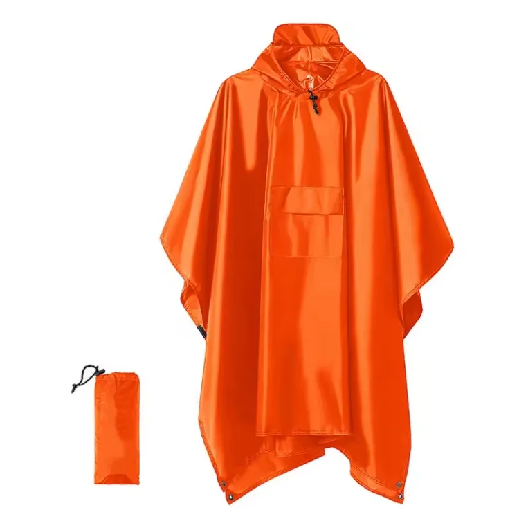 Factory supply PVC polyester waterproof adult reusable raincoat poncho with hood for Outdoor