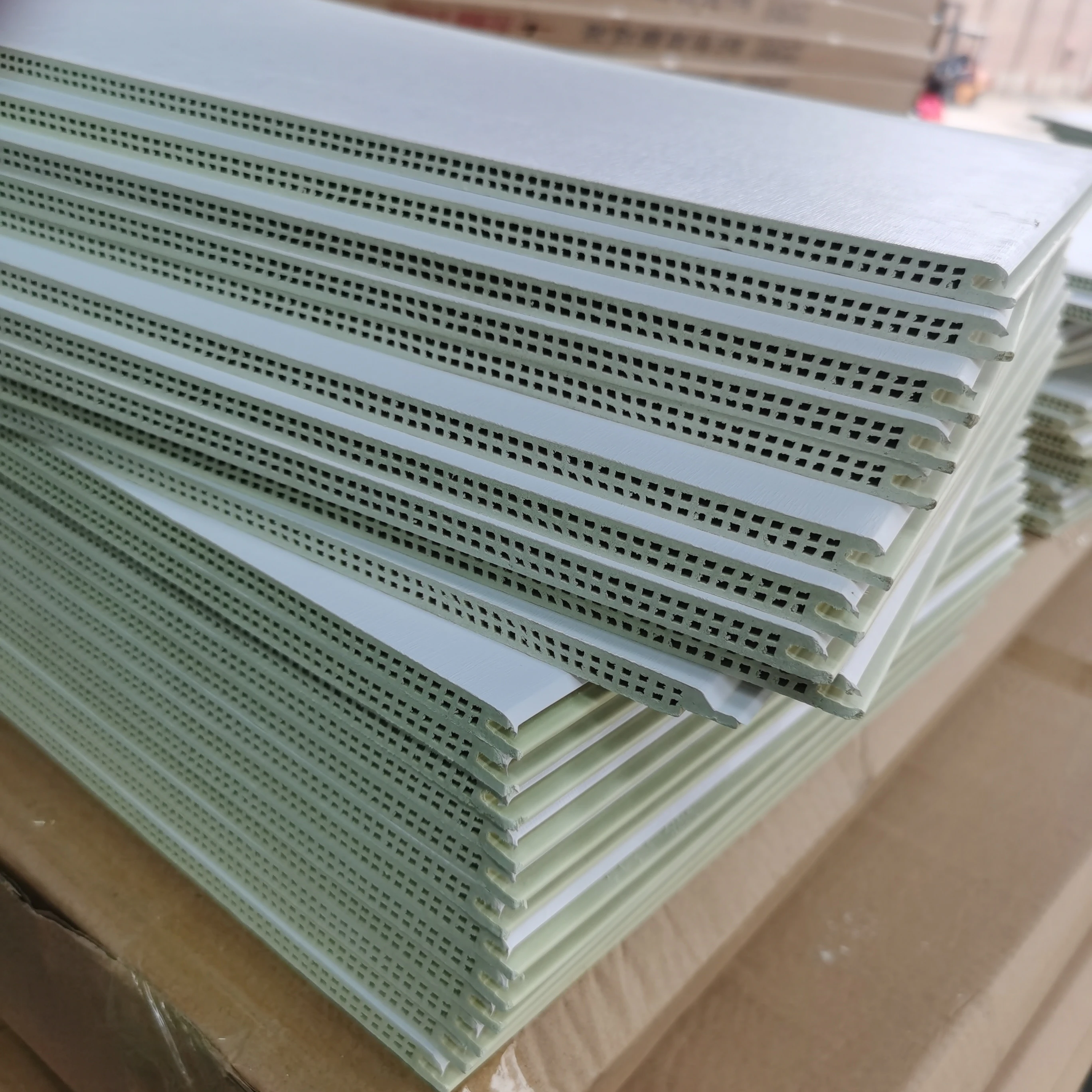 New Bathroom and Shower Wall Cladding Panels Bamboo Fiber Waterproof Ceil Decor Ceiling Panels PVC Wall Panel