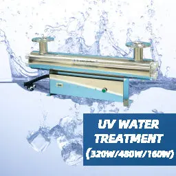 304ss UV Water Sterilizer 254nm UVC light 320w 30T flow rate for aquaculture pure water