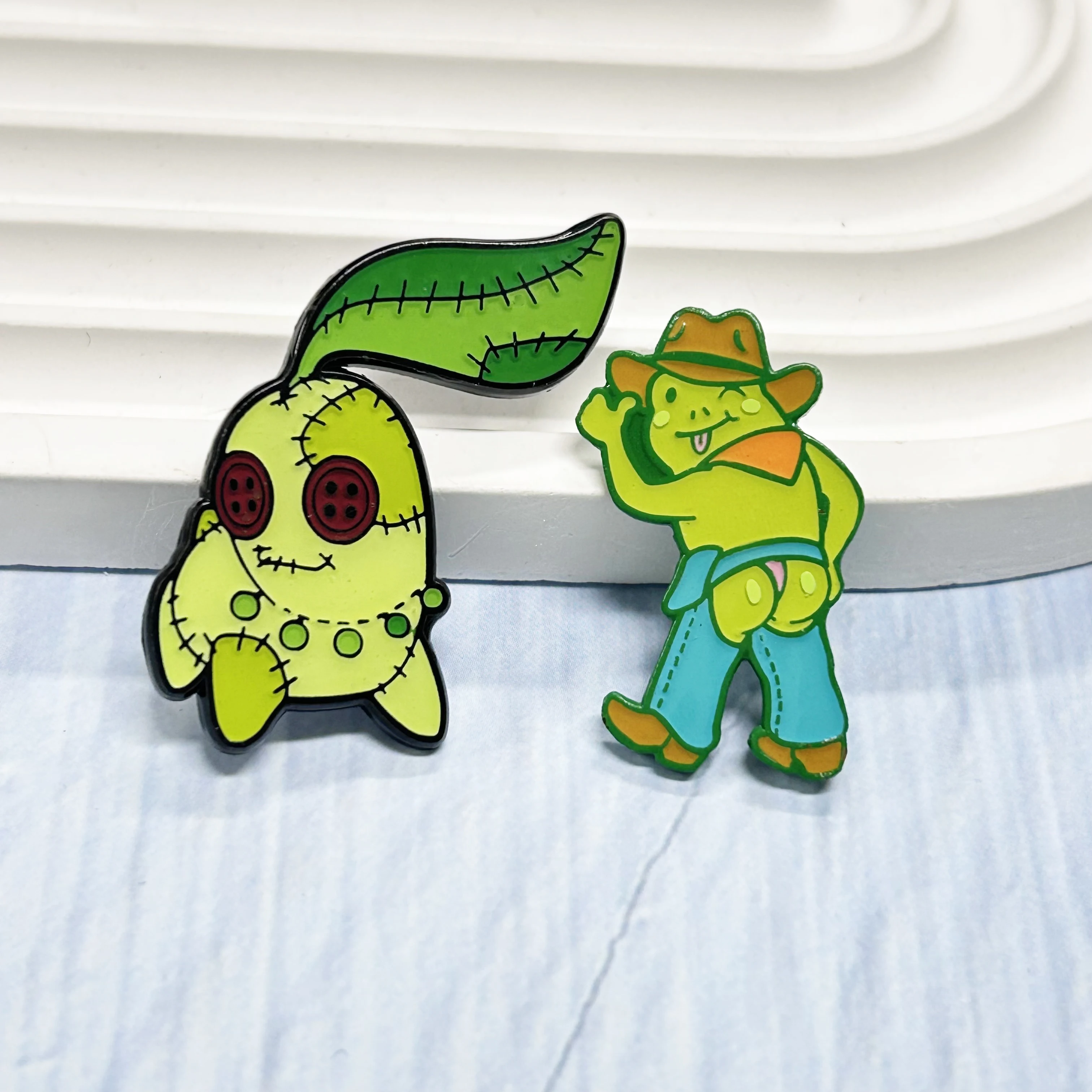 Cute pink snail boots green frog pattern custom personalized coloured with resin enamel pin