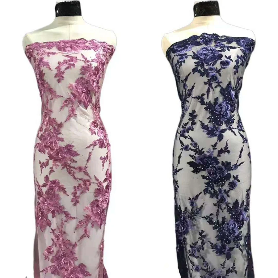 Chantilly Jacquard African Nigerian Border Stretch Voile Elastic Tulle Lace For Lingerie