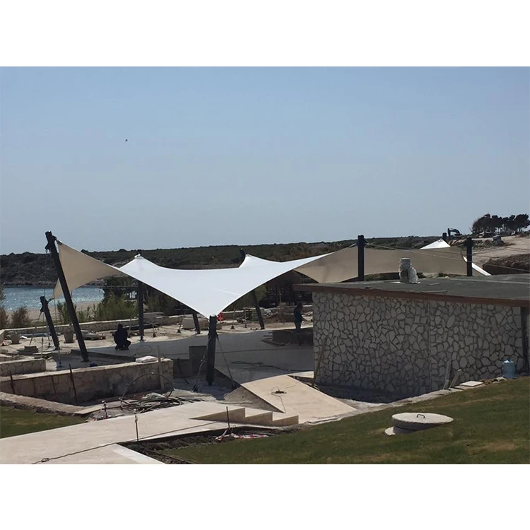 1050g/sqm Membrane Light Weight and PVDF PTFE Coated Fiberglass Fabric Material Roof Awning Sunshade
