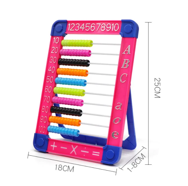 Children early learning baby beads math counting plastic abacus display math toy classic educational counting toys for kids