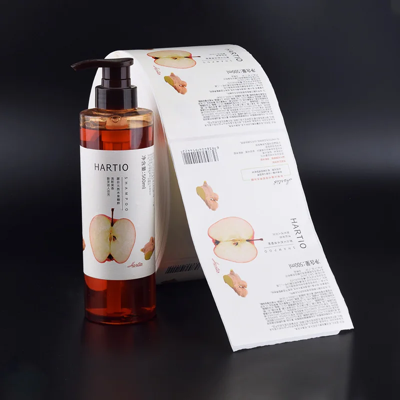 Custom Private Waterproof Adhesive Shower Gel Personal Care Packaging Label Shampoo Conditioner Bottles Logo Vinyl Stickers