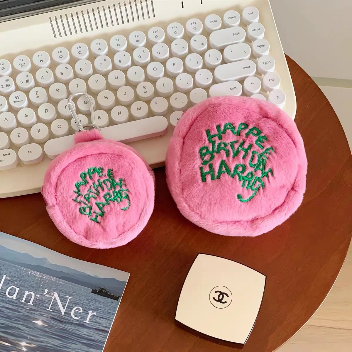 High Quality Customization Mini Coin Purse Bag Birthday Cakes custom plush pouch plush wallet Come In All Shapes And Sizes Pink